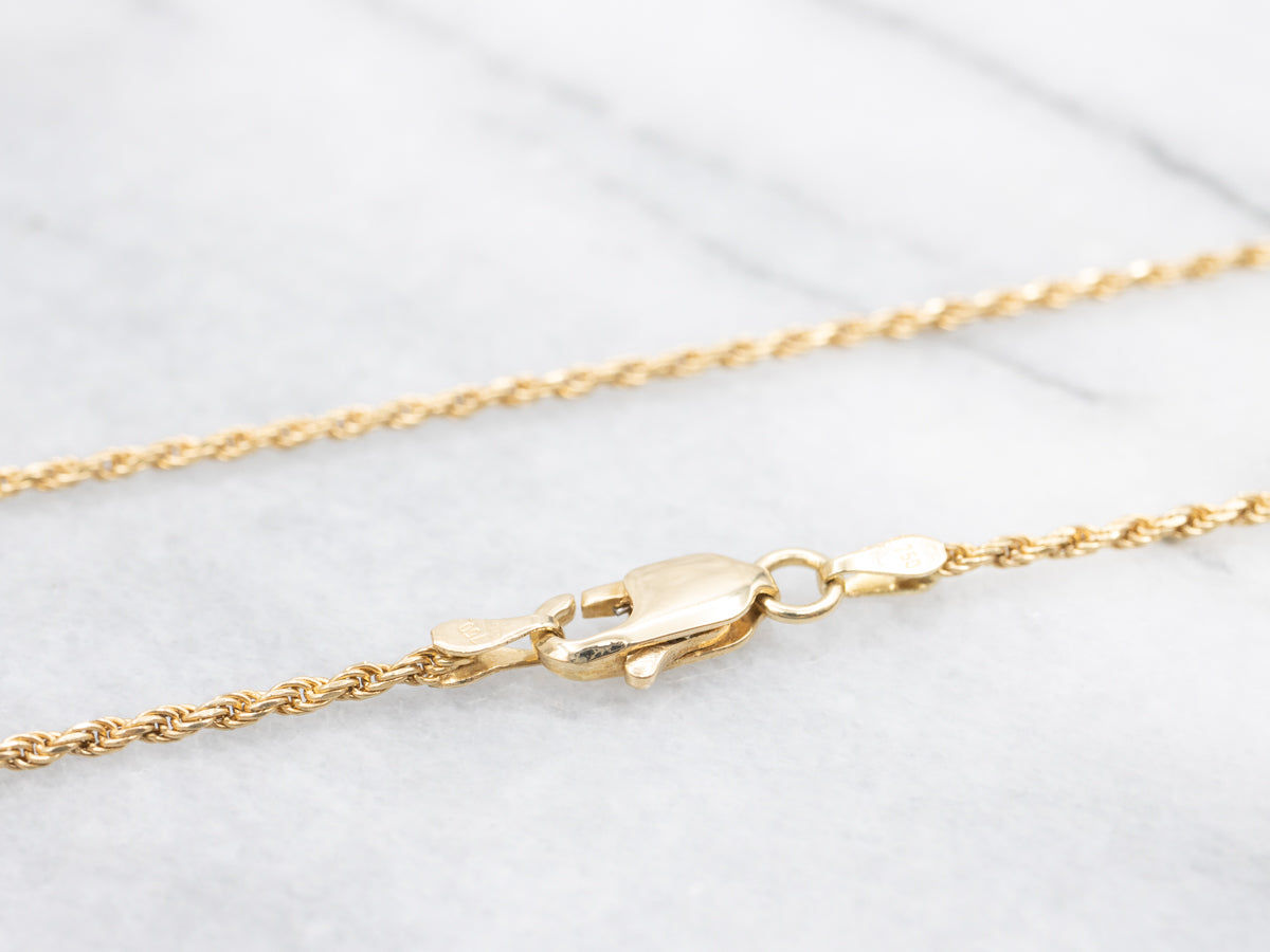 Long 18-Karat Gold Rope Twist Chain