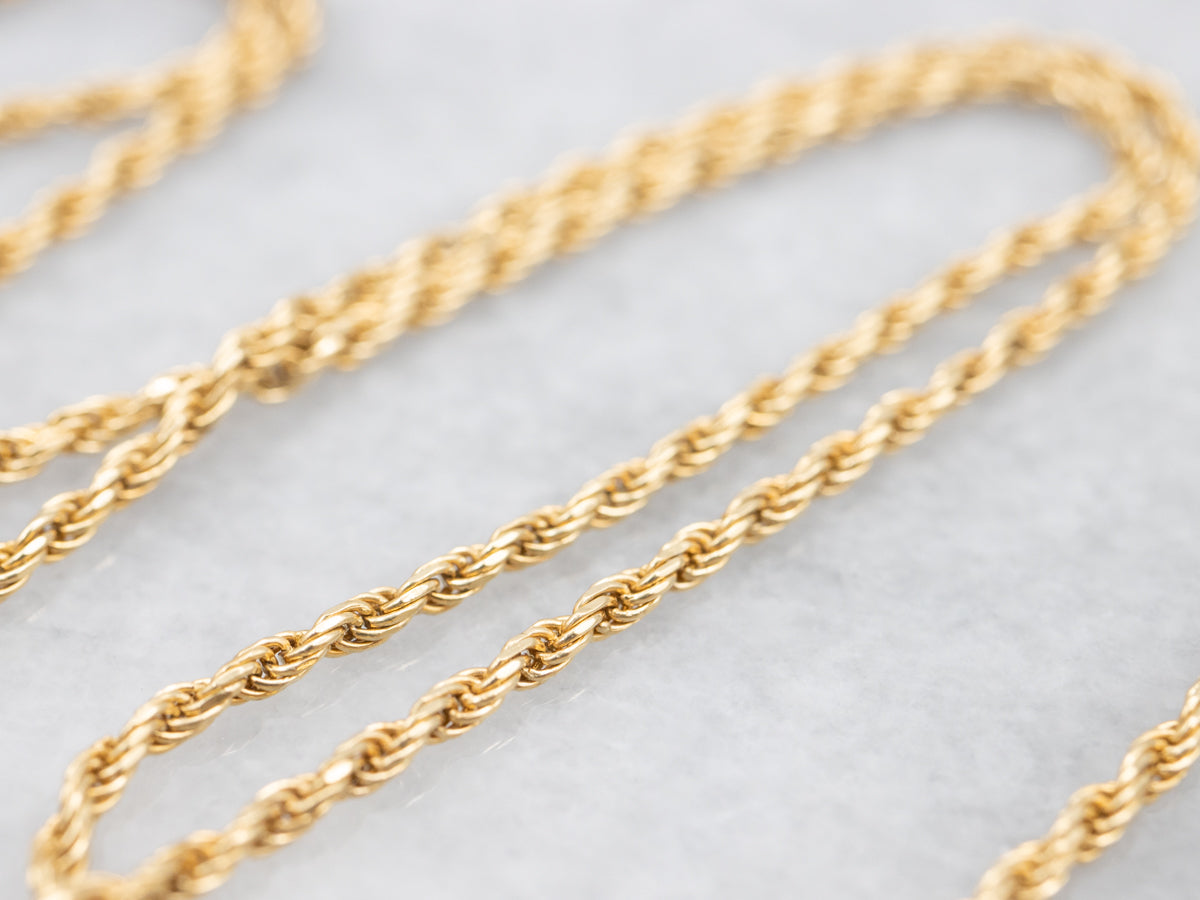 Long 18-Karat Gold Rope Twist Chain