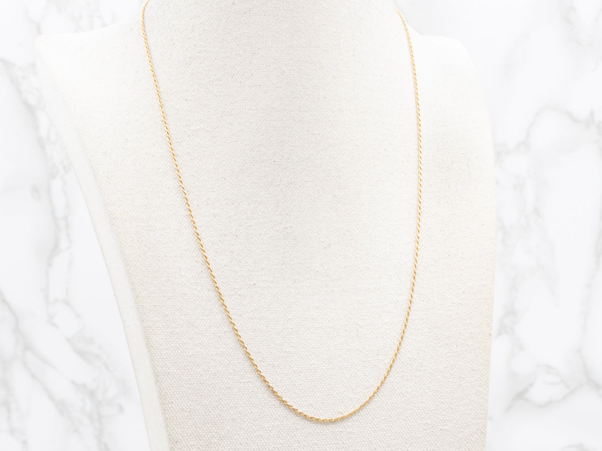 Long 18-Karat Gold Rope Twist Chain