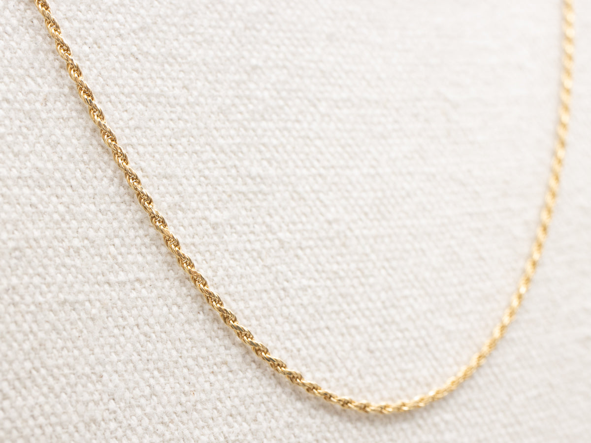 Long 18-Karat Gold Rope Twist Chain