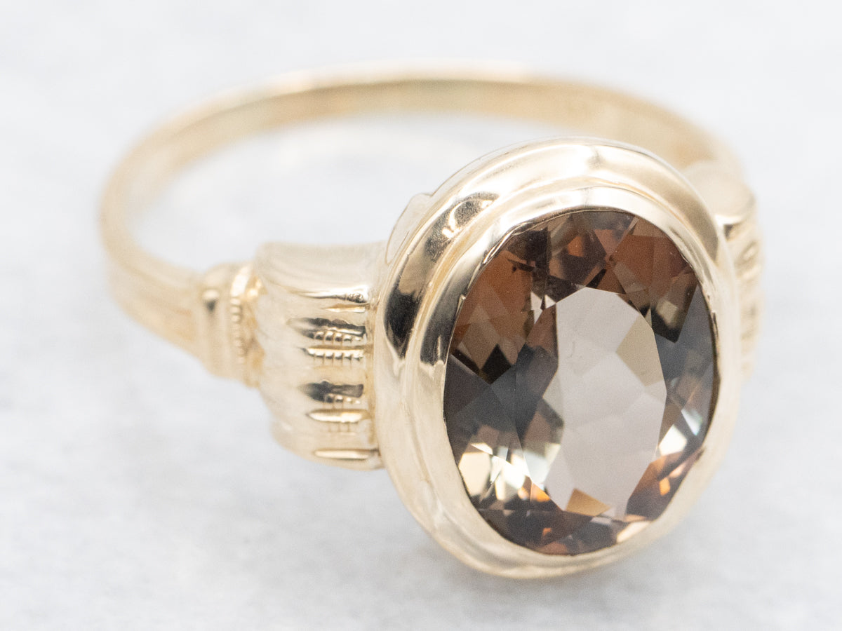 Vintage Gold Bezel Set Andalusite Ring