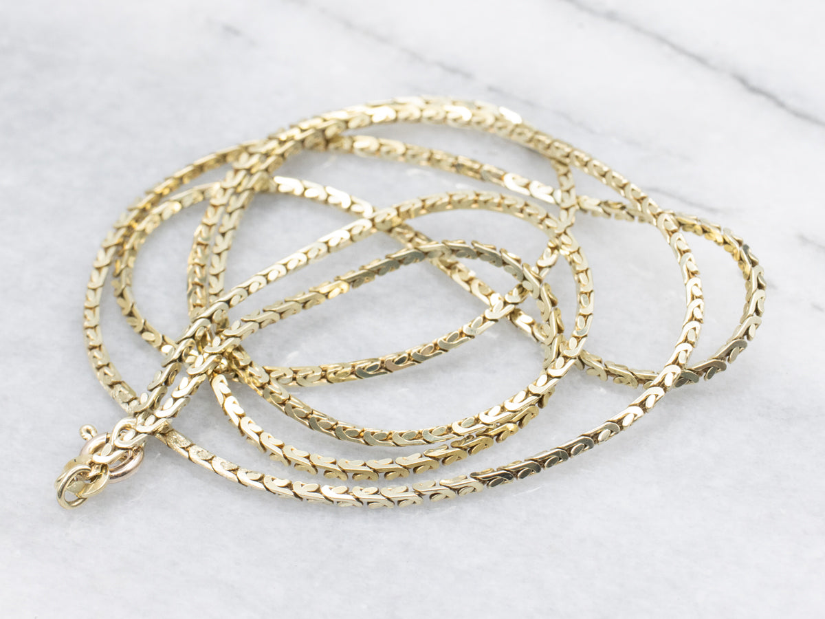 Long Fancy Woven Link Chain