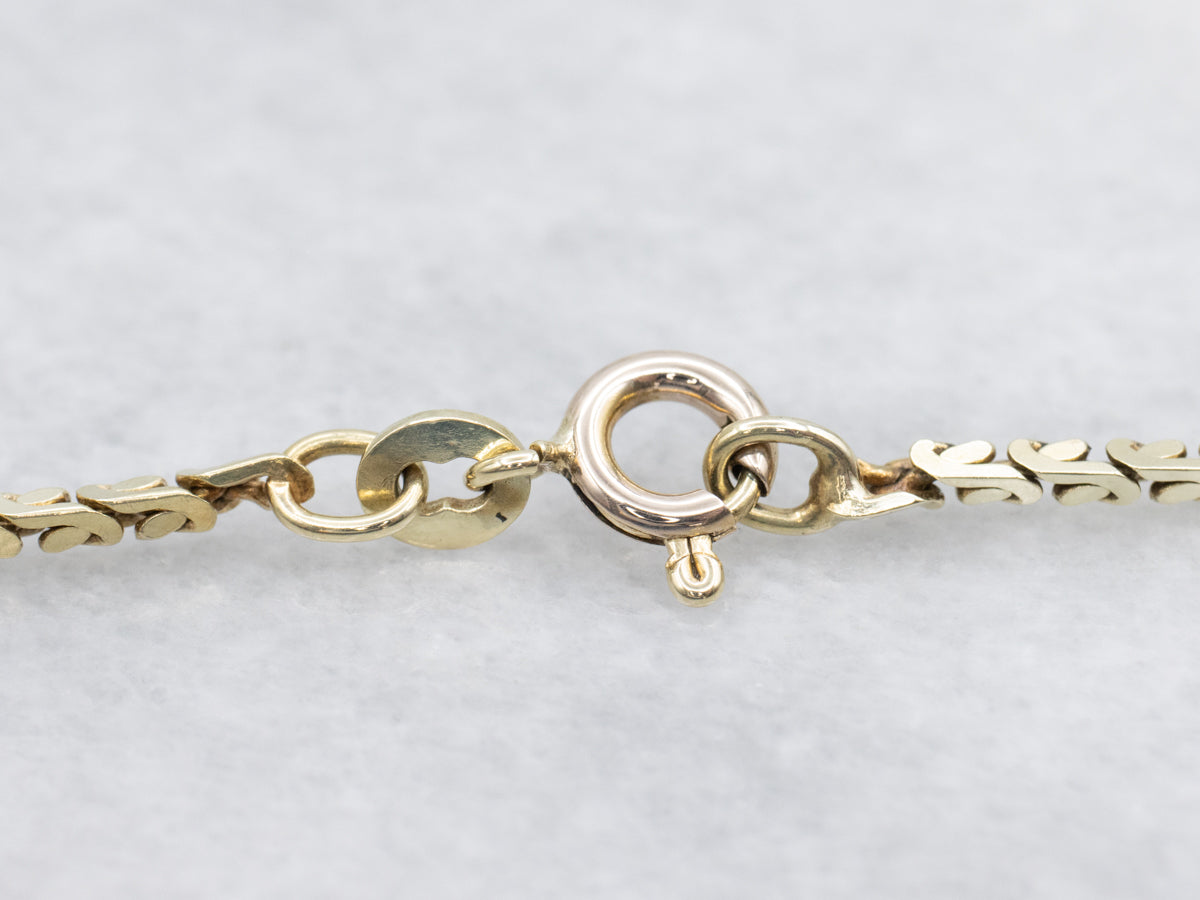 Long Fancy Woven Link Chain