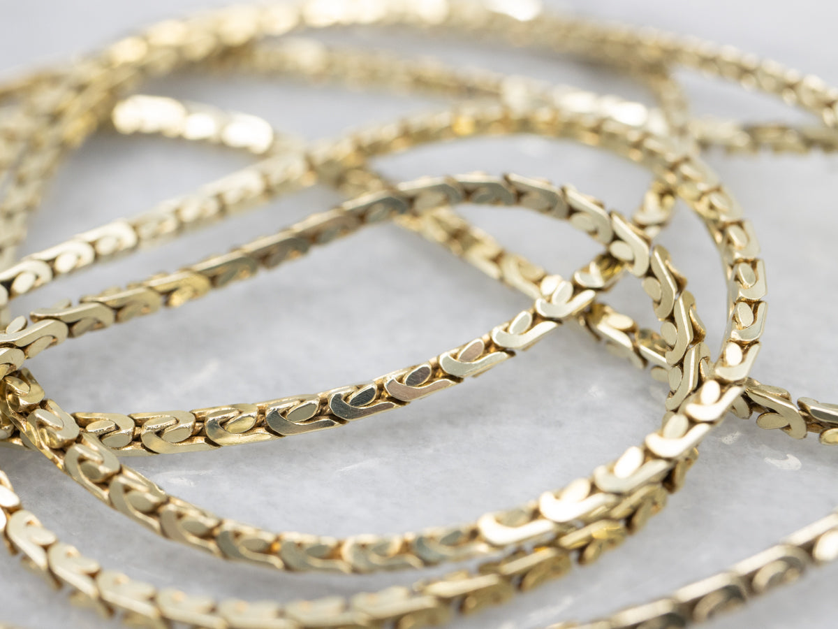 Long Fancy Woven Link Chain