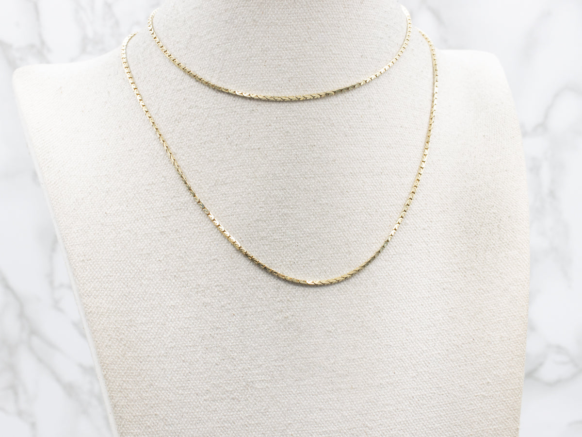 Long Fancy Woven Link Chain