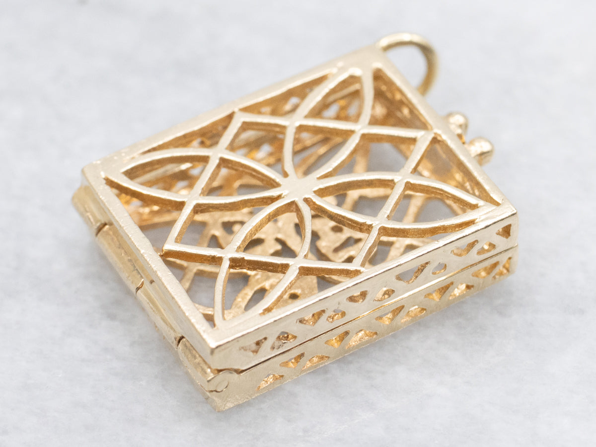 Gold Filigree "Mad Money" Locket