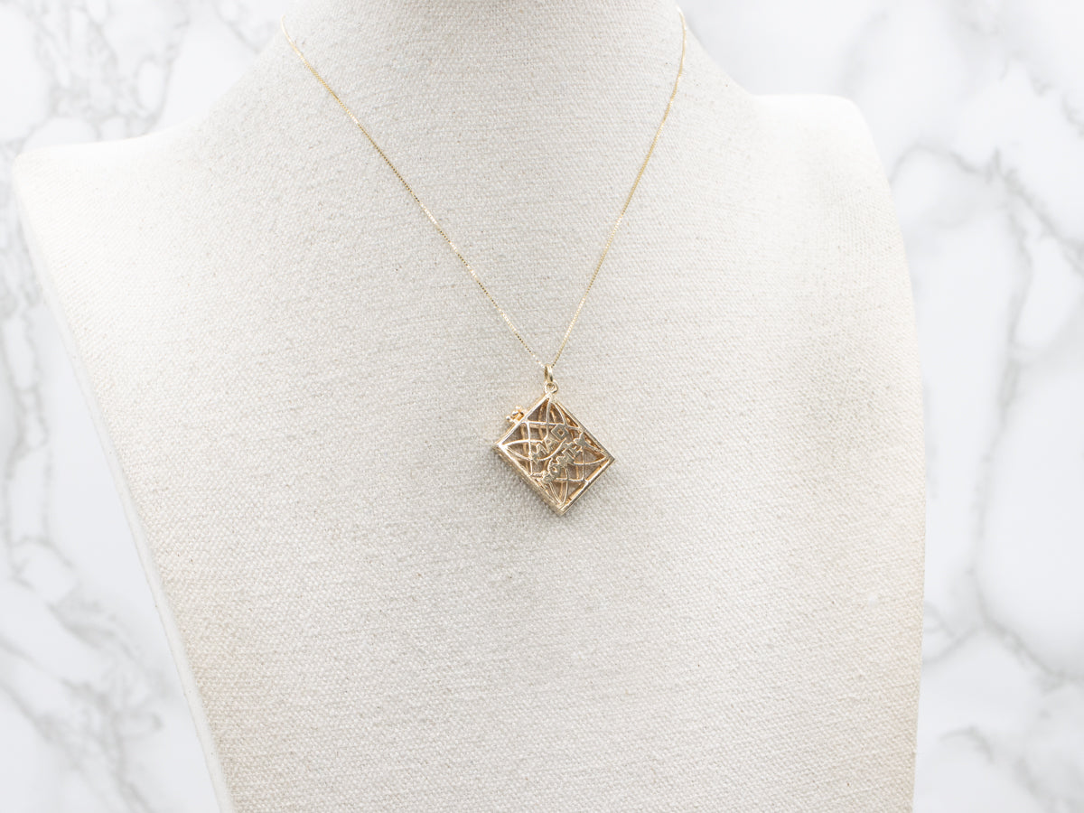 Gold Filigree "Mad Money" Locket