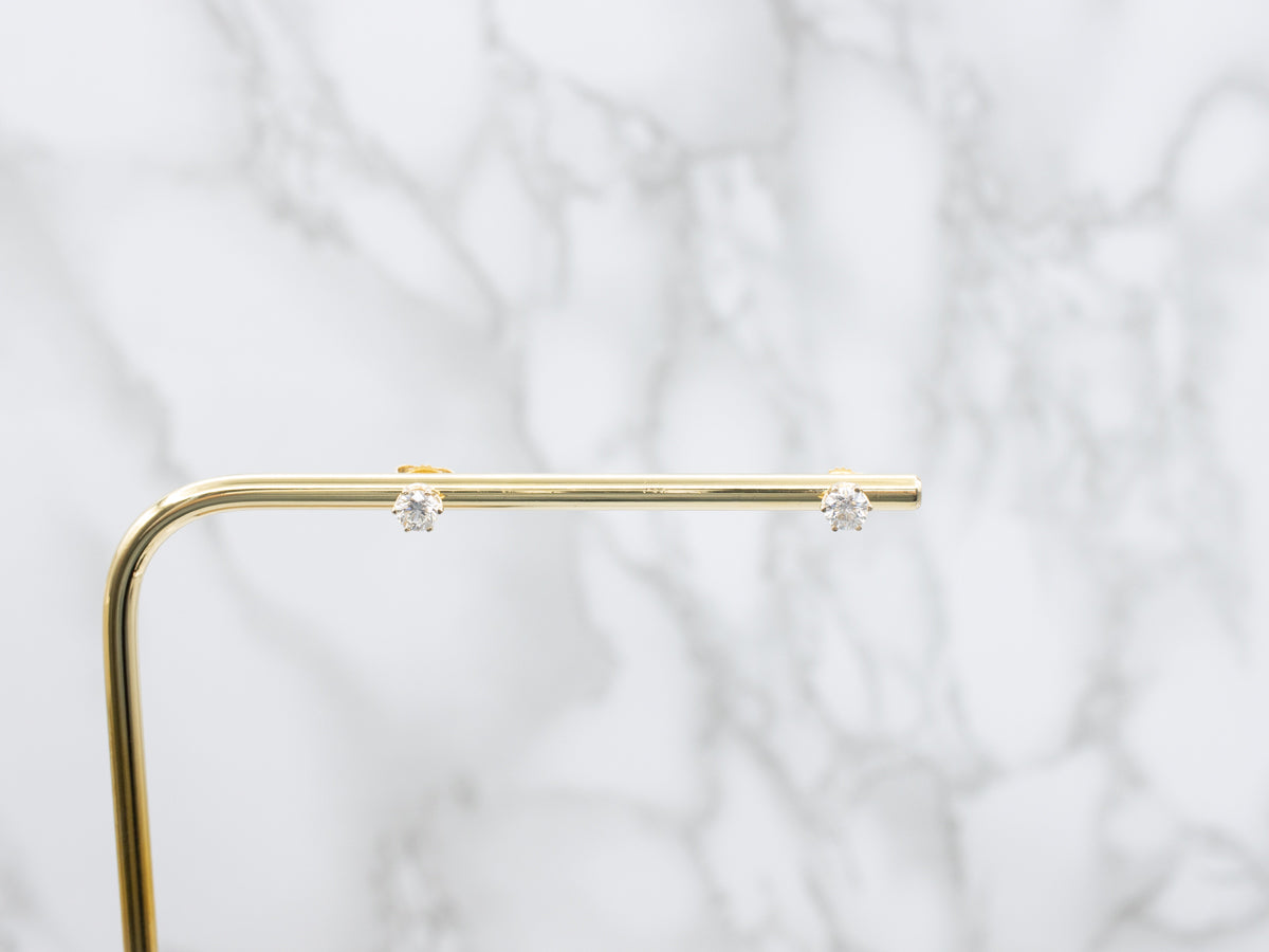 Diamond Crown Setting Stud Earrings