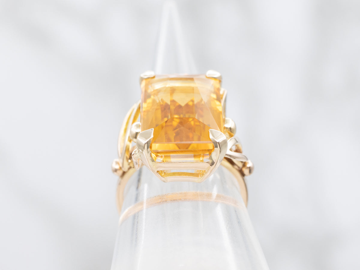 Citrine and Gold Cocktail Ring