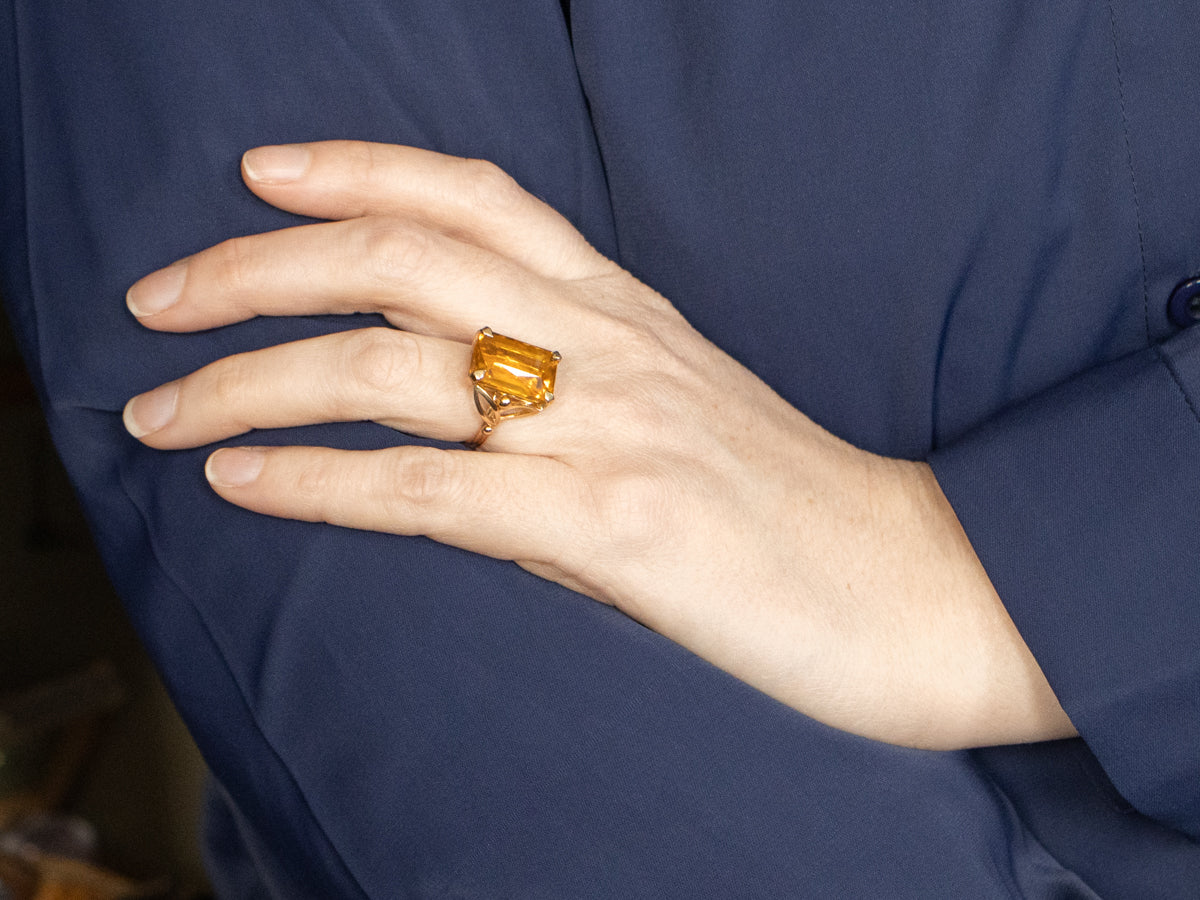 Citrine and Gold Cocktail Ring