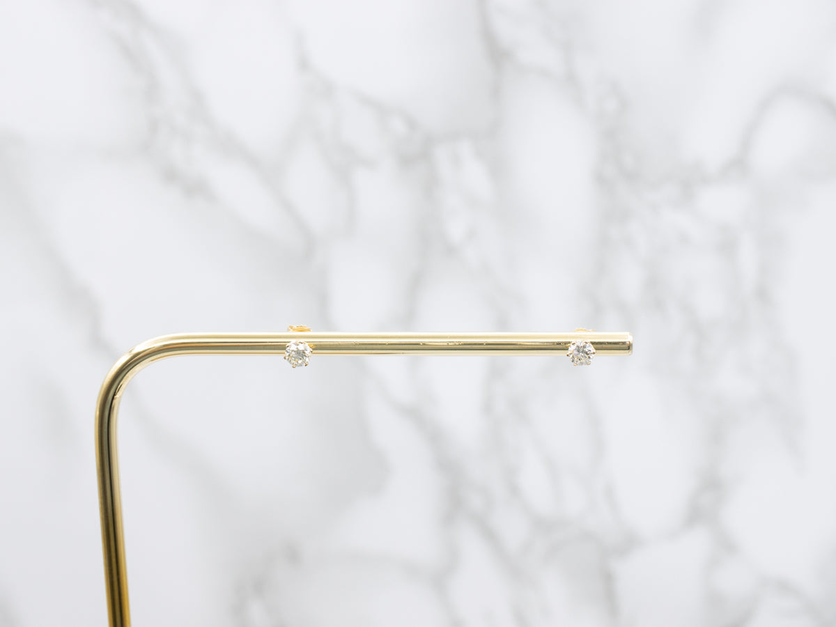 Round Brilliant Diamond Crown-Set Stud Earrings