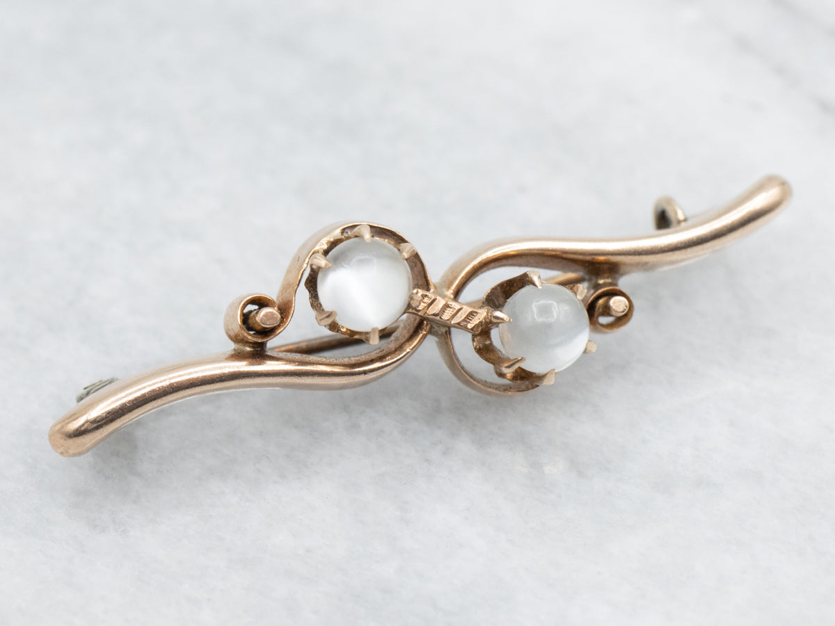 Art Nouveau Era Moonstone Brooch