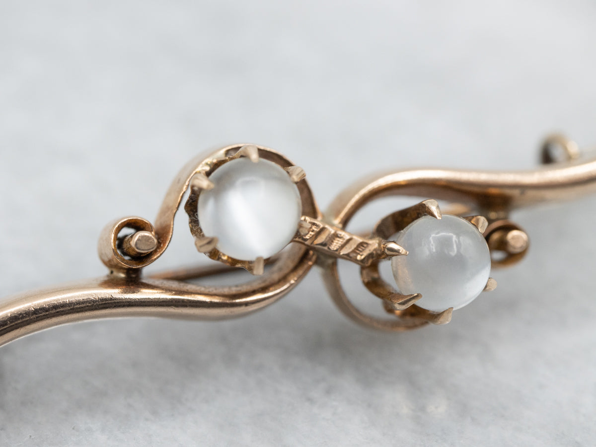Art Nouveau Era Moonstone Brooch