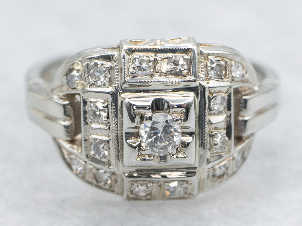 Early Retro-Era Diamond Engagement Ring