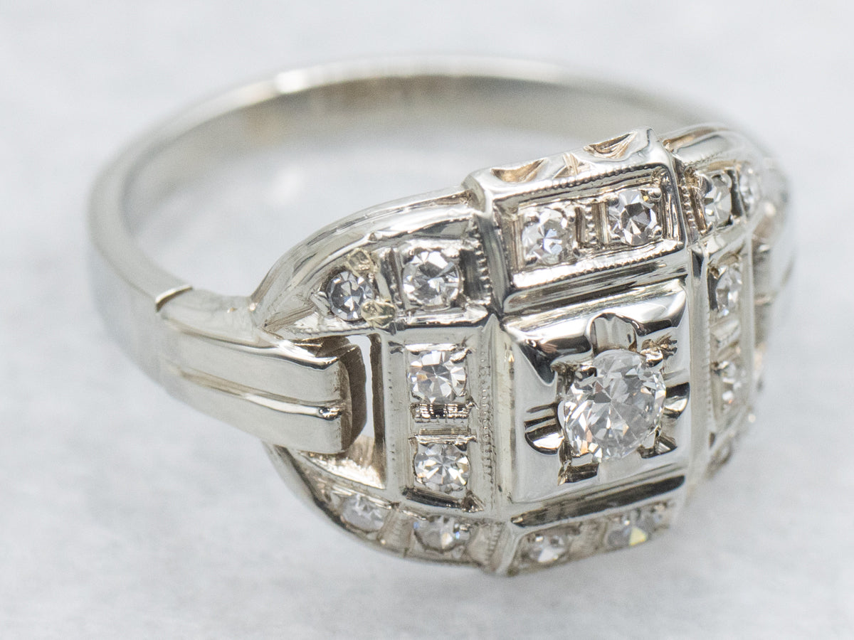 Early Retro-Era Diamond Engagement Ring