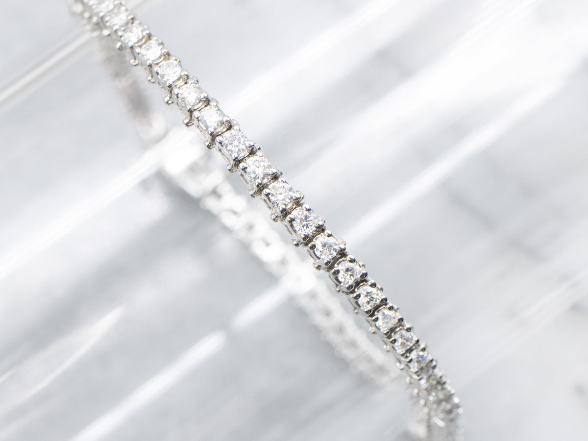 Modern Gold Diamond Tennis Bracelet