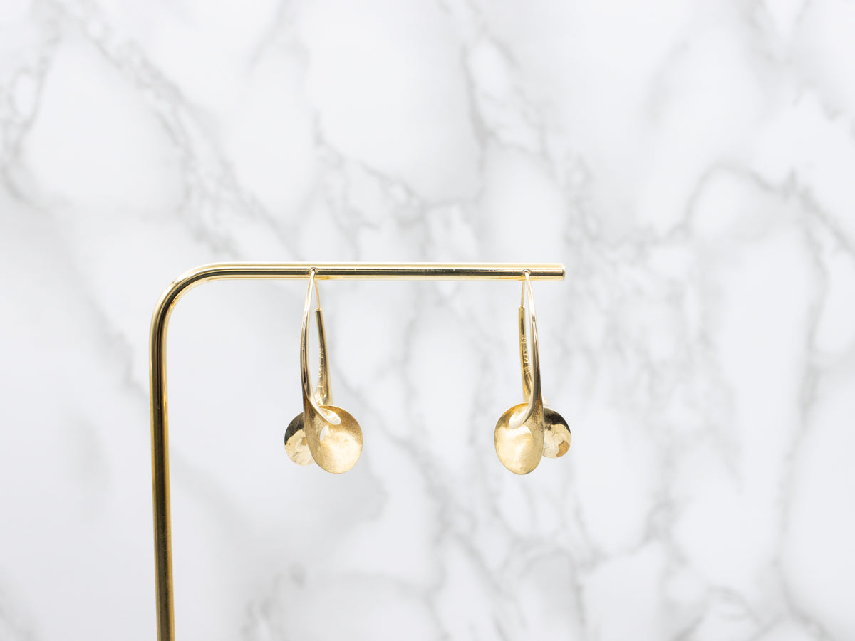 Polished and Textured Swirl Hoop Earrings