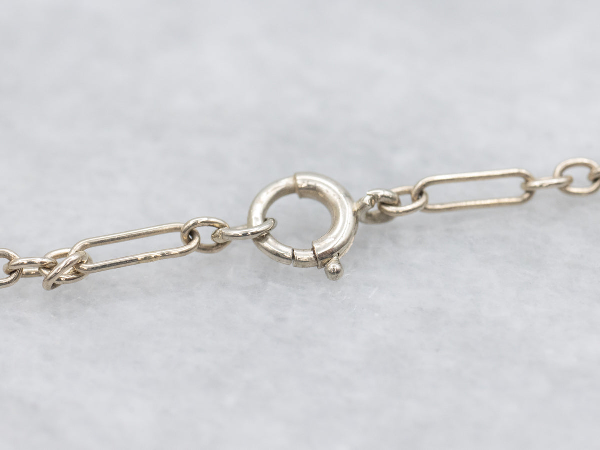 Art Deco Diamond and Seed Pearl Pendant Necklace