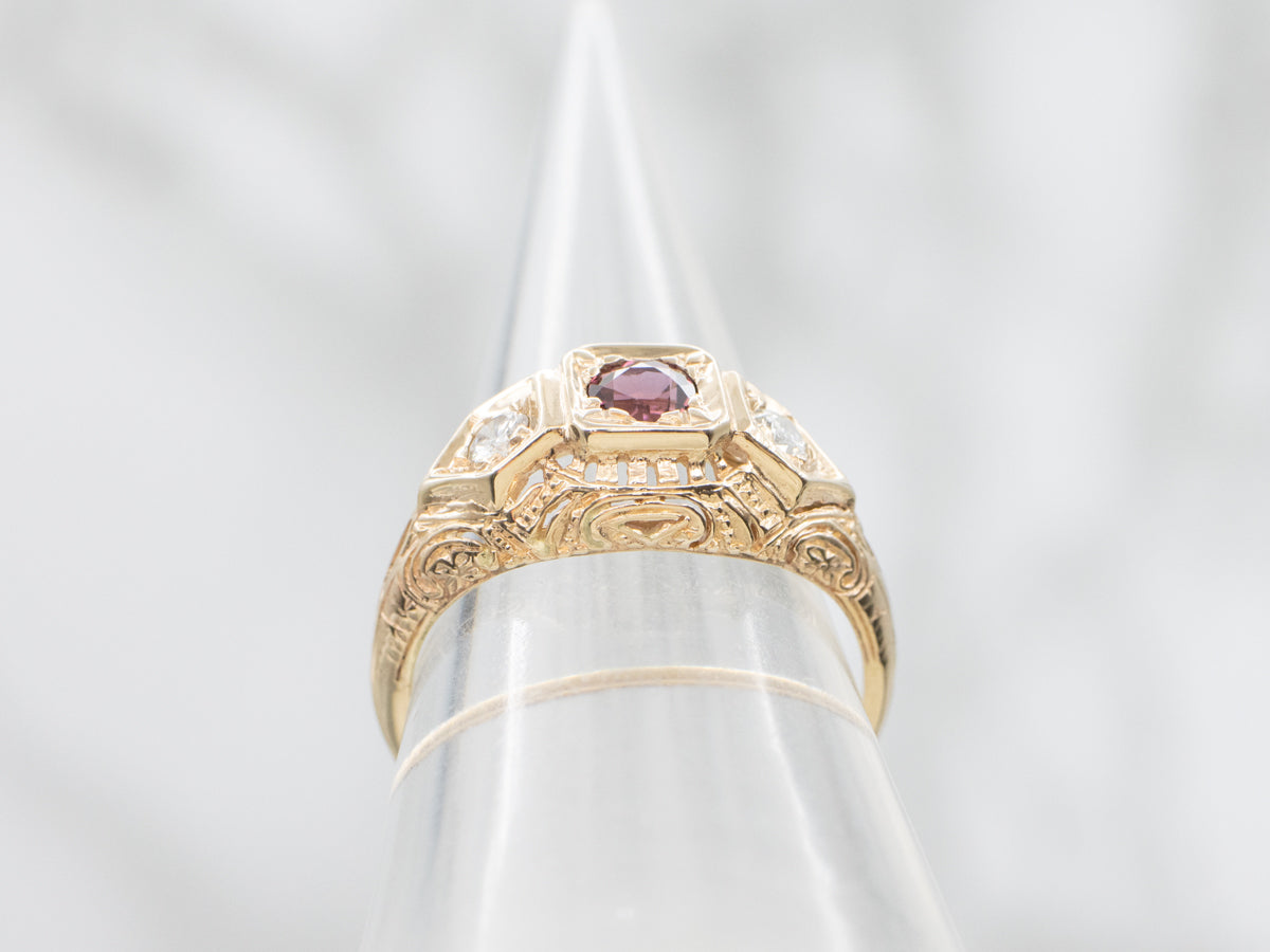 Vintage Ruby and Diamond Ring
