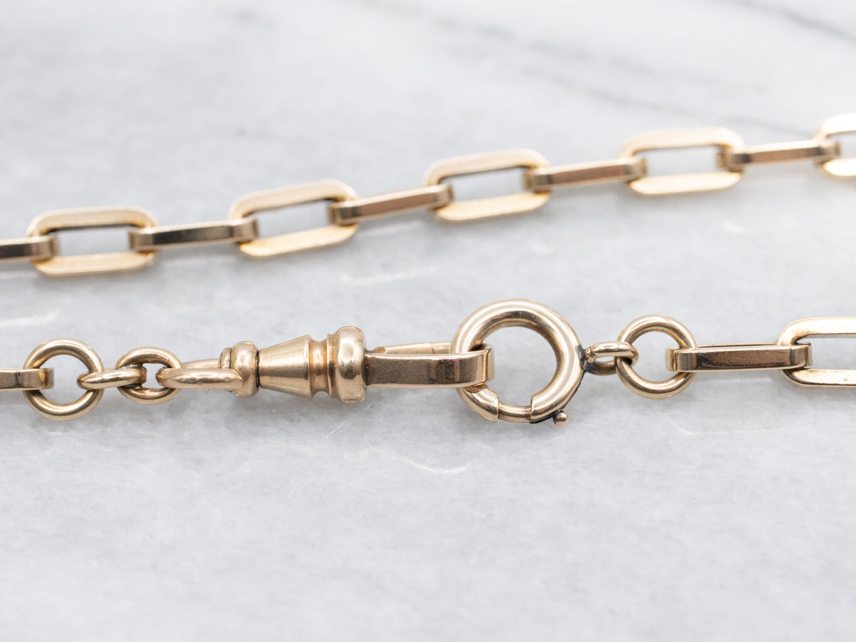 Elongated Paperclip Link Pocket Watch Chain