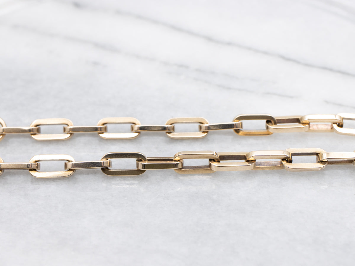 Elongated Paperclip Link Pocket Watch Chain