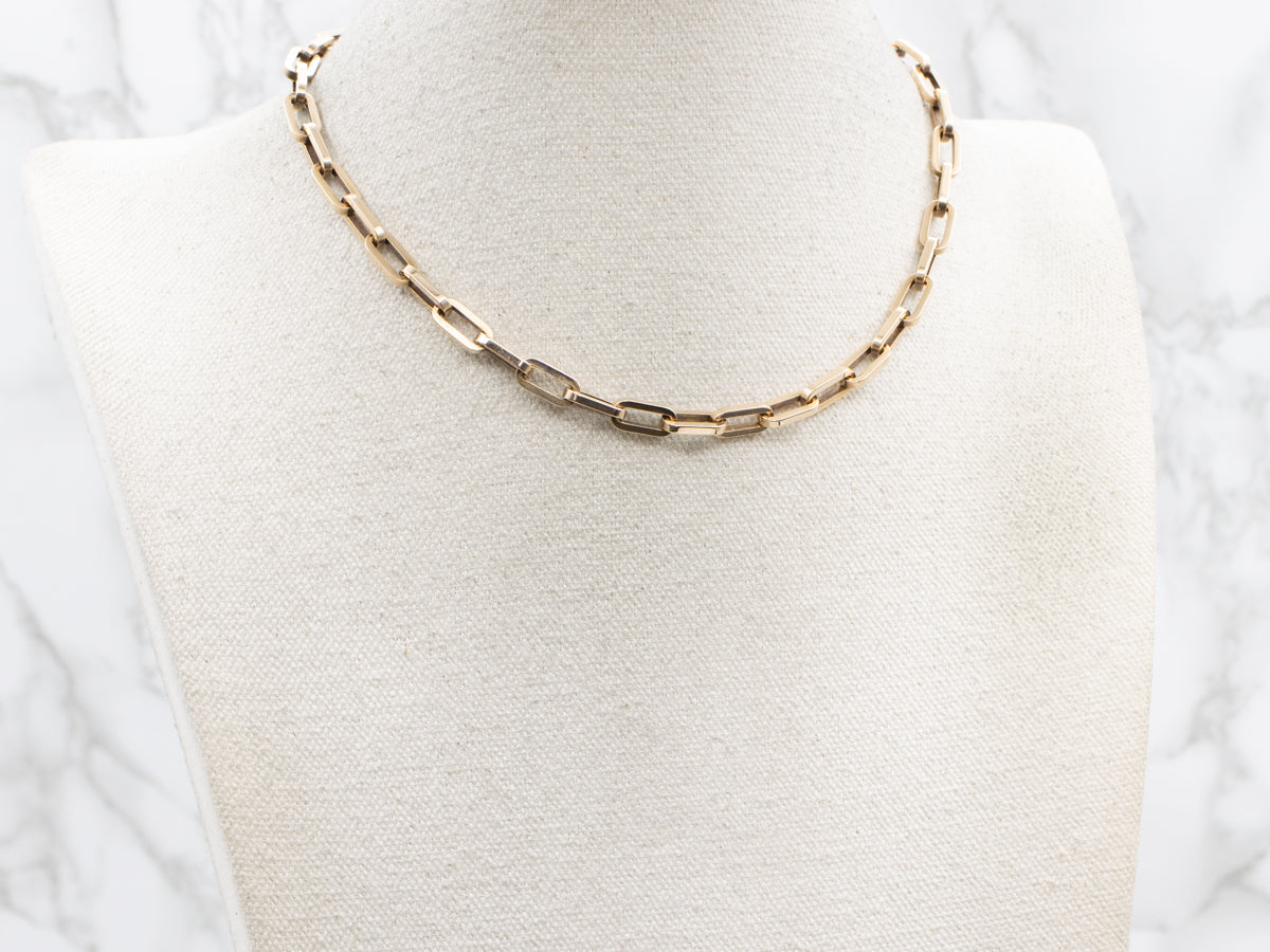 Elongated Paperclip Link Pocket Watch Chain