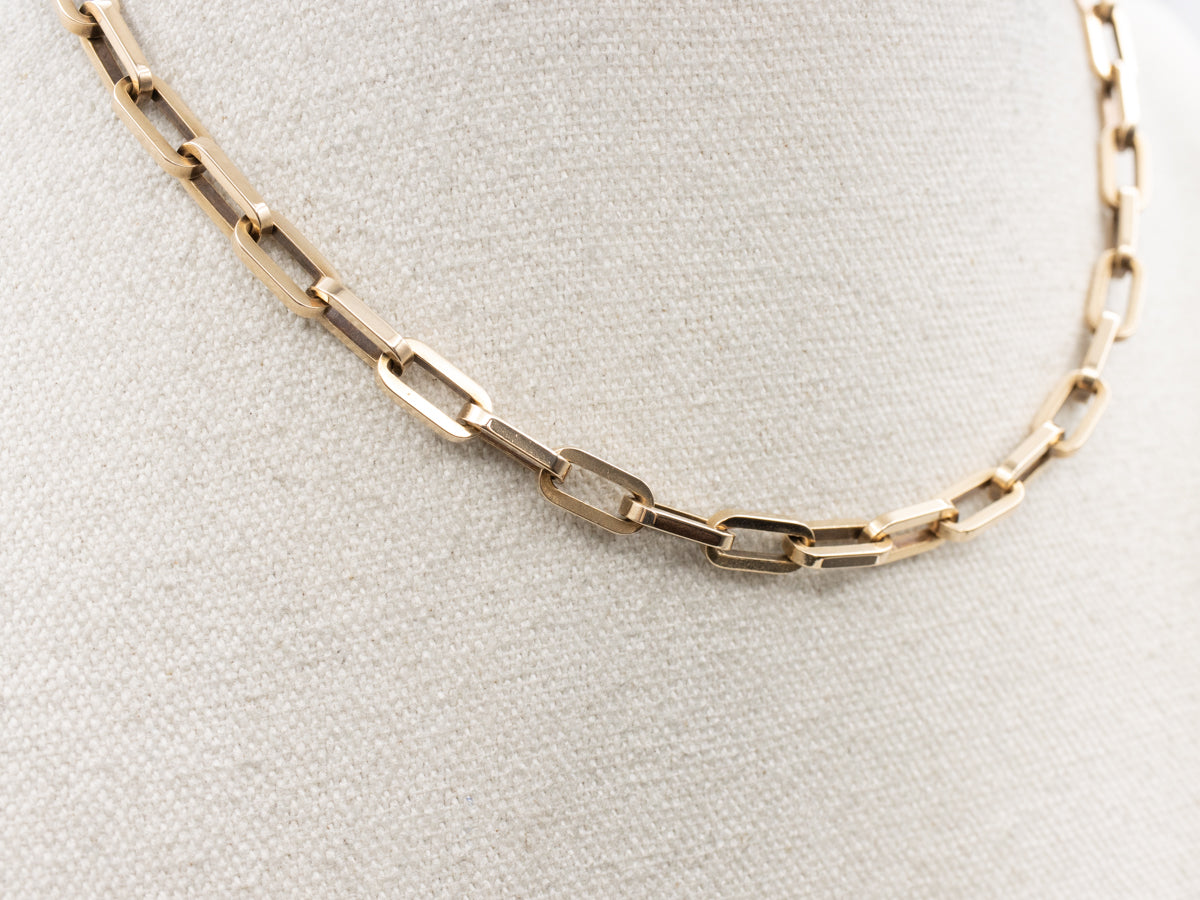 Elongated Paperclip Link Pocket Watch Chain