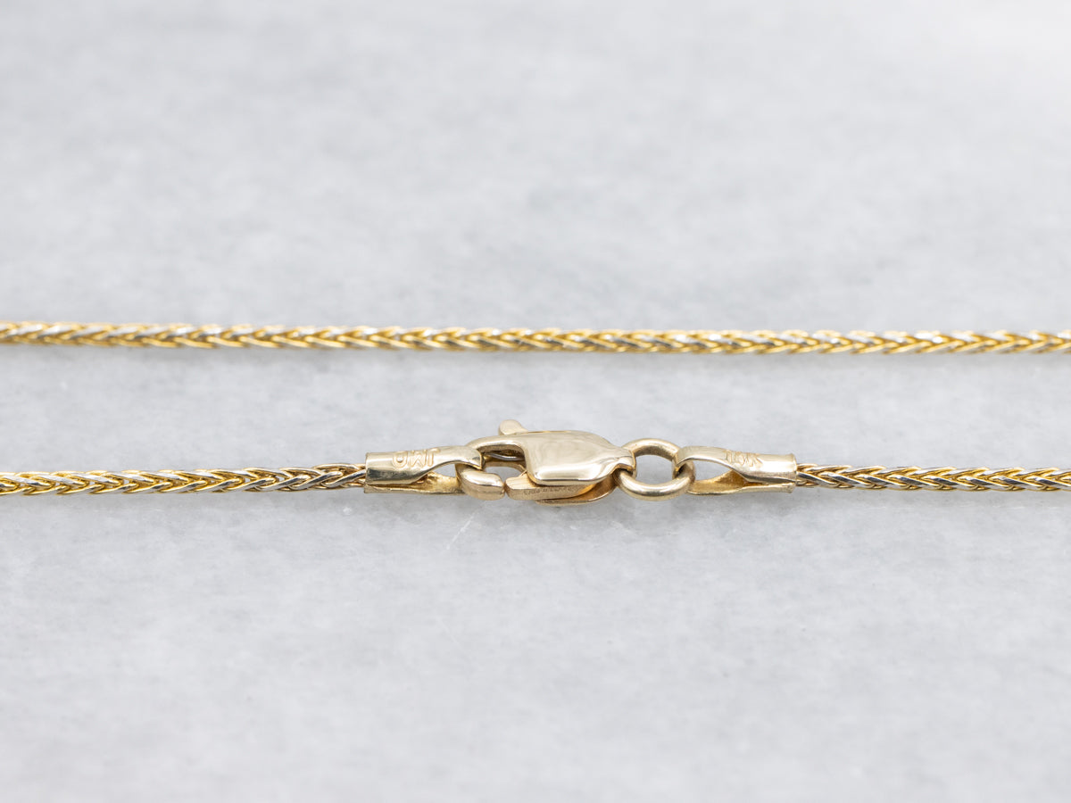 Polished Yellow Gold Wheat Chain