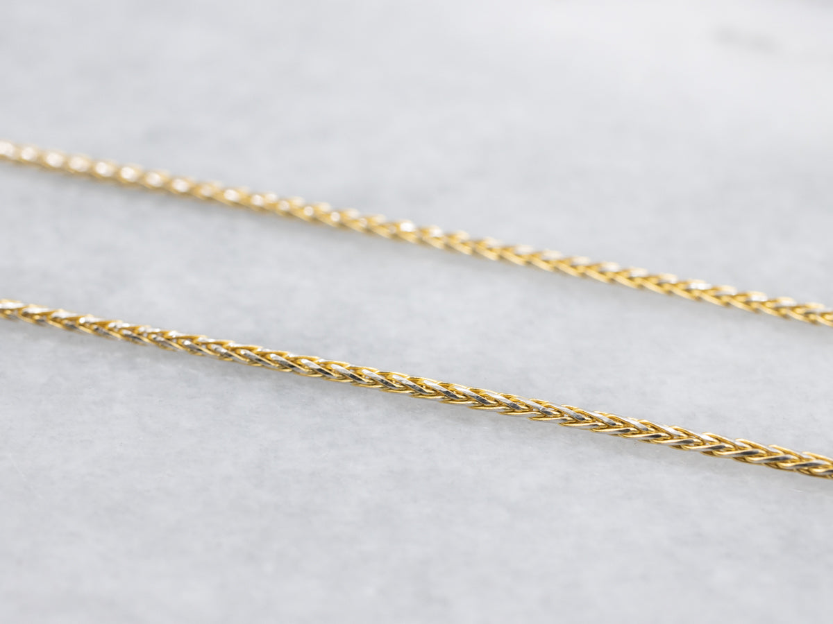 Polished Yellow Gold Wheat Chain