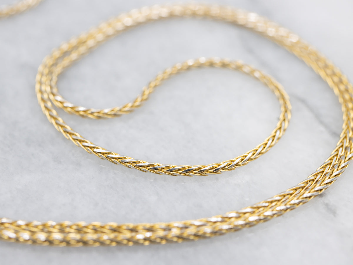 Polished Yellow Gold Wheat Chain