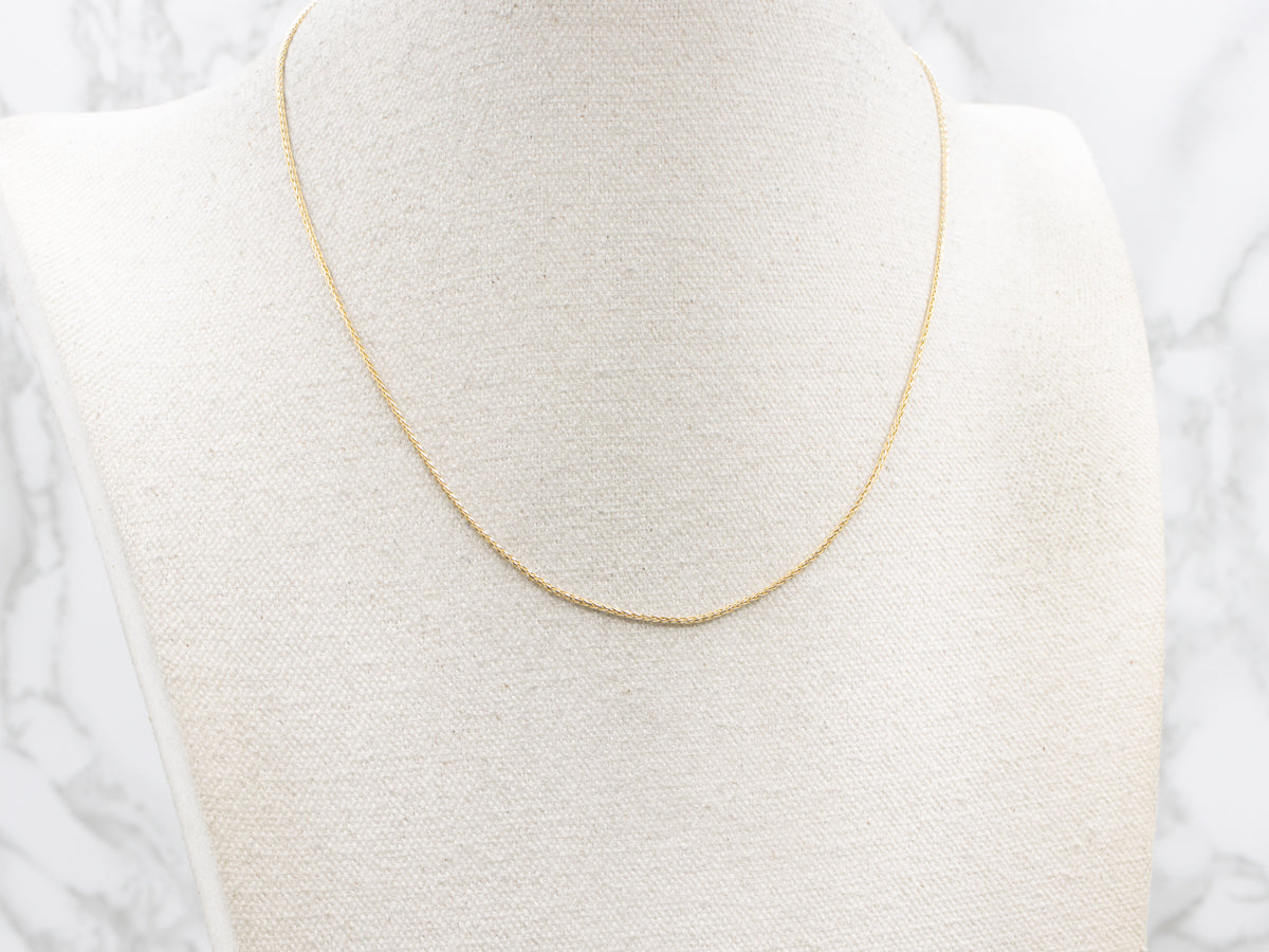 Polished Yellow Gold Wheat Chain