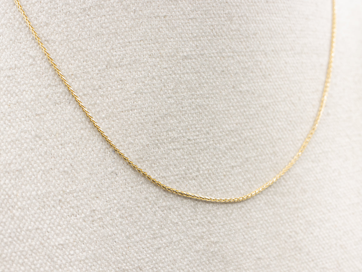 Polished Yellow Gold Wheat Chain