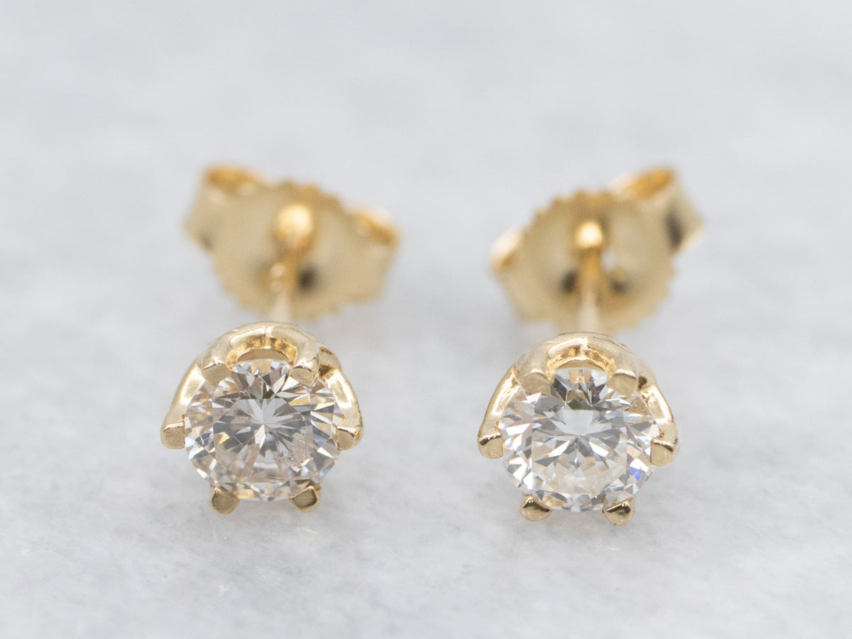 Round Brilliant Diamond Stud Earrings