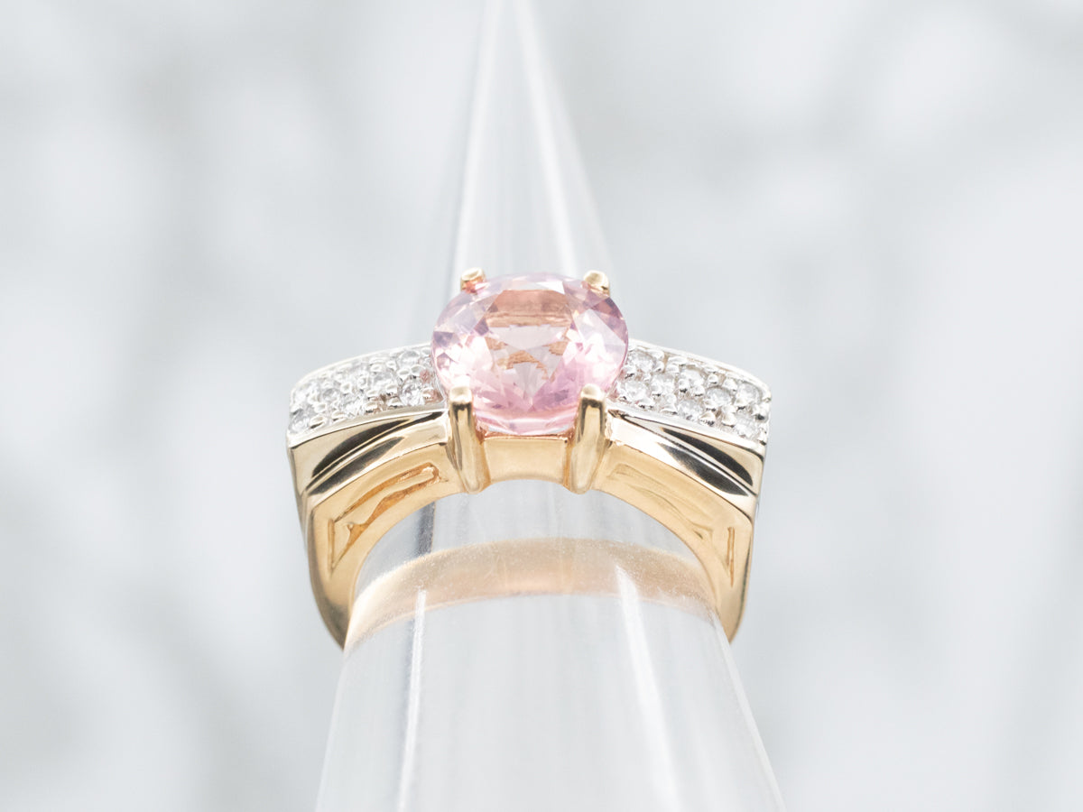 Stunning Pink Tourmaline and Diamond Ring