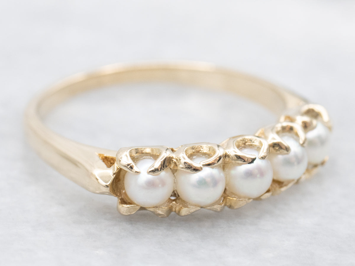 Creamy Pearl and Gold Band