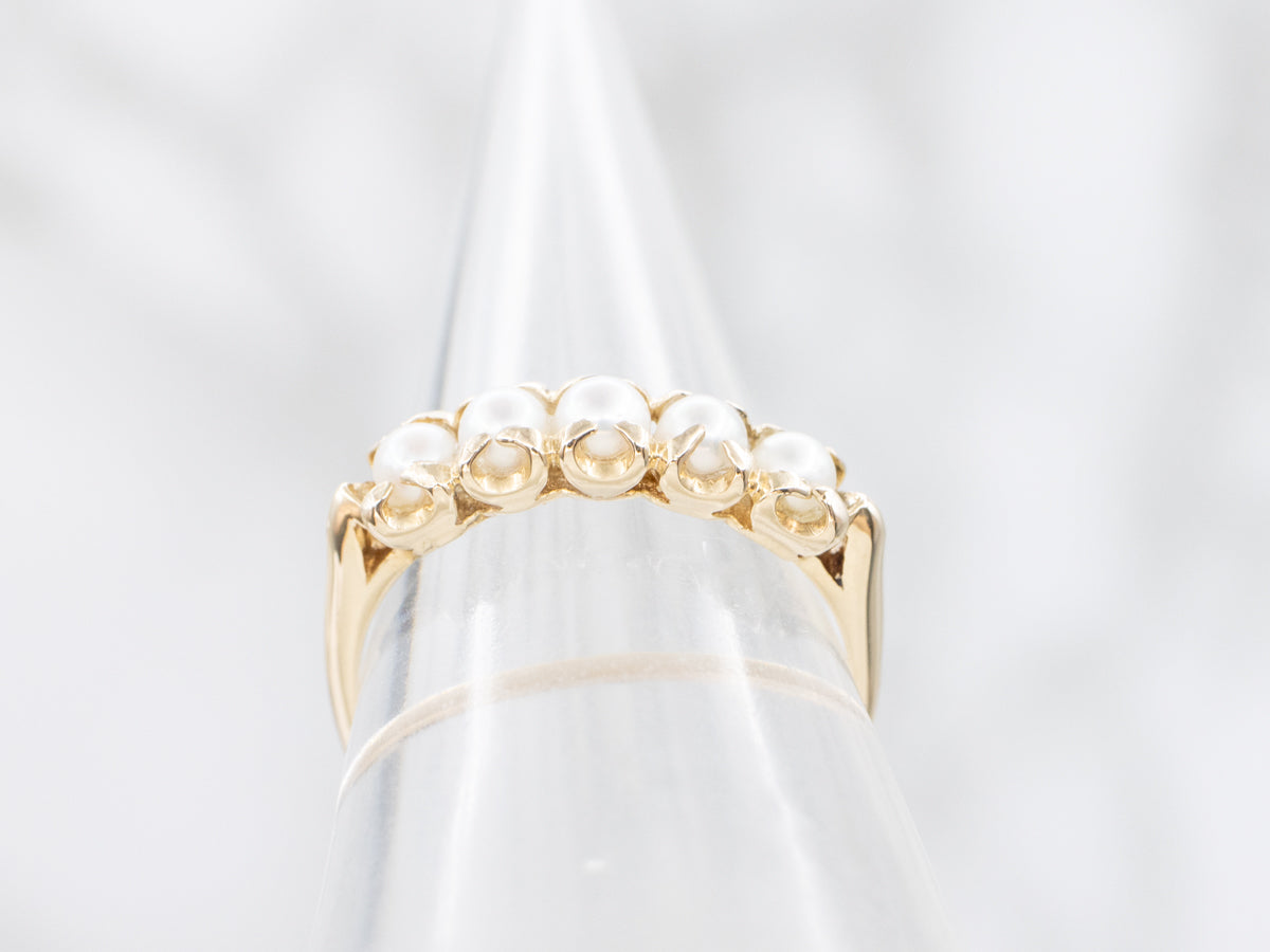 Creamy Pearl and Gold Band