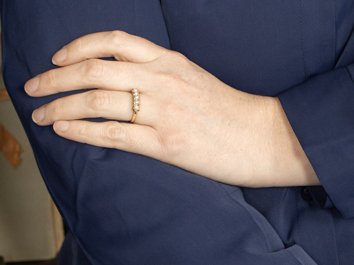 Creamy Pearl and Gold Band