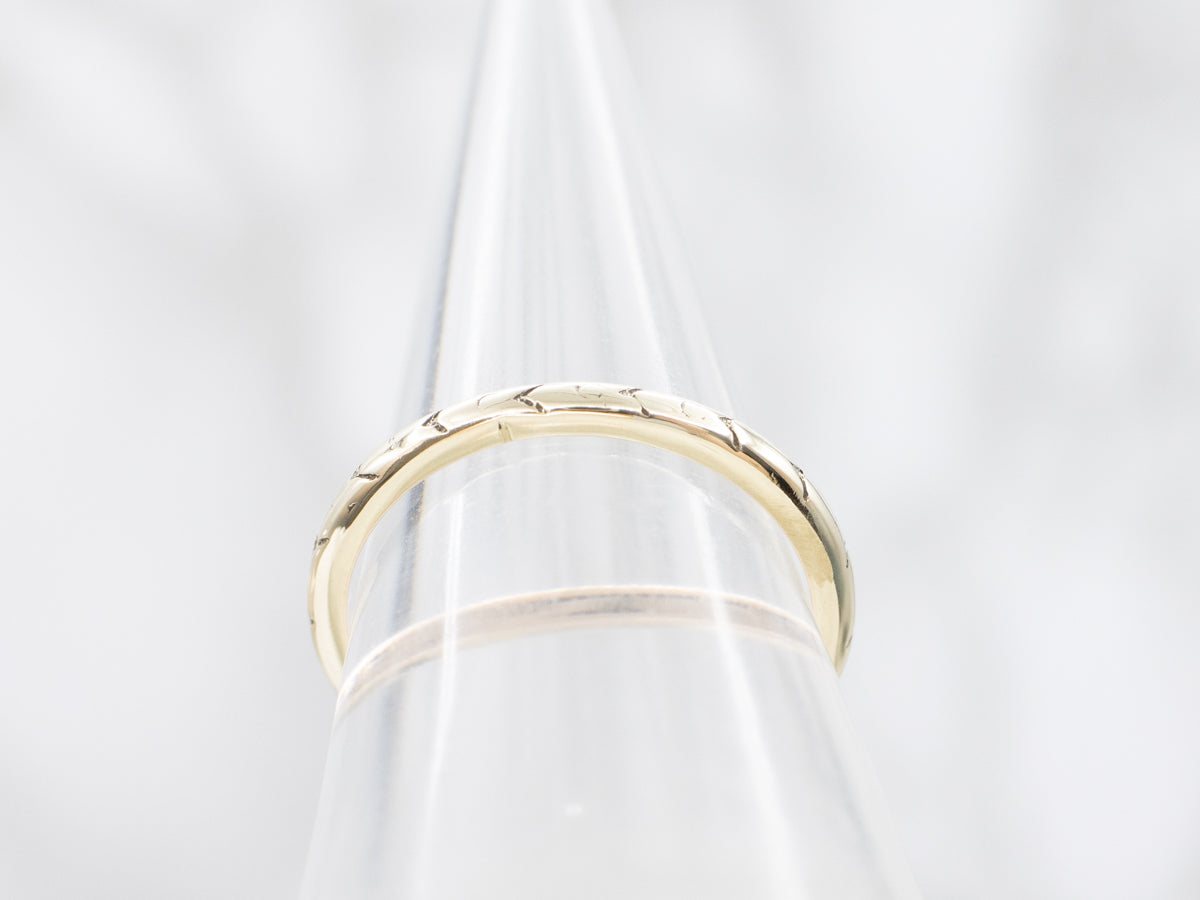 Vintage Gold Chevron Pattern Band