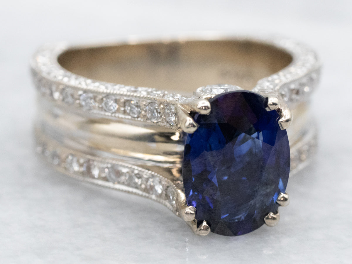 Fine Sapphire Diamond Statement Ring