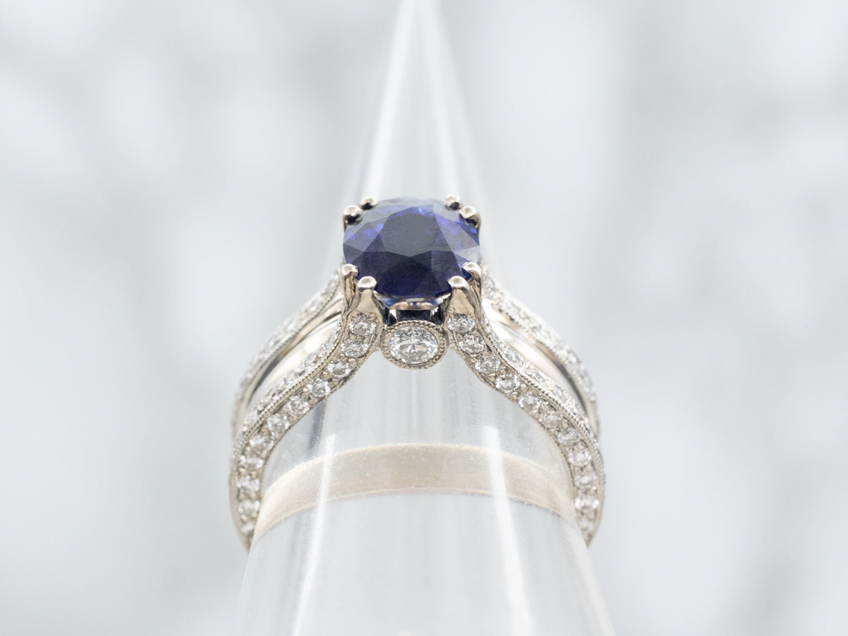 Fine Sapphire Diamond Statement Ring