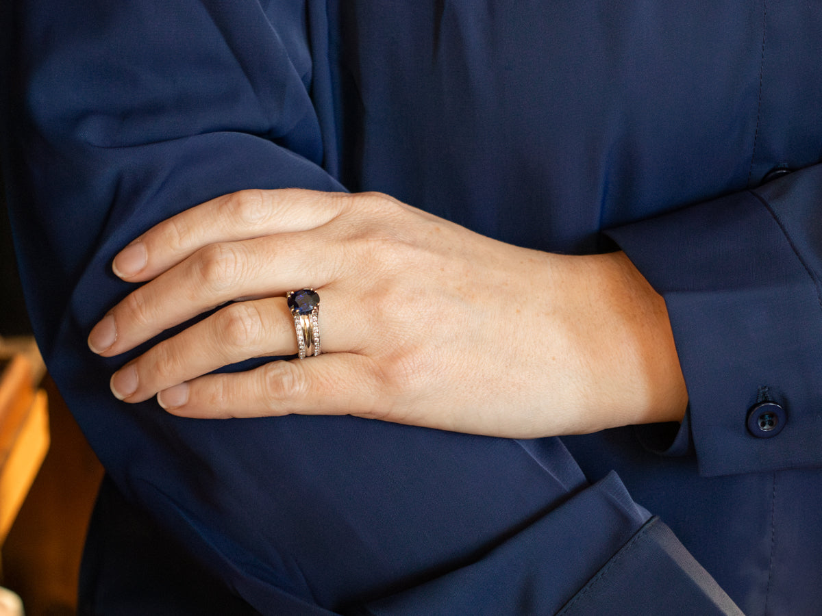 Fine Sapphire Diamond Statement Ring