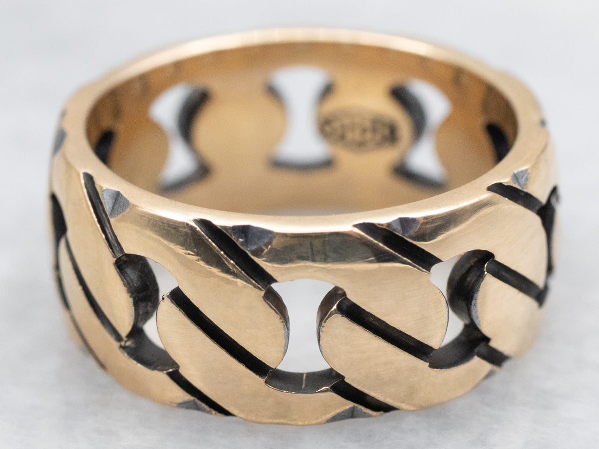 Polished Gold Curb Link Band