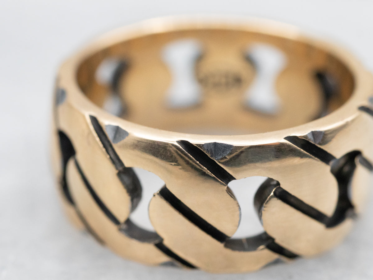 Polished Gold Curb Link Band