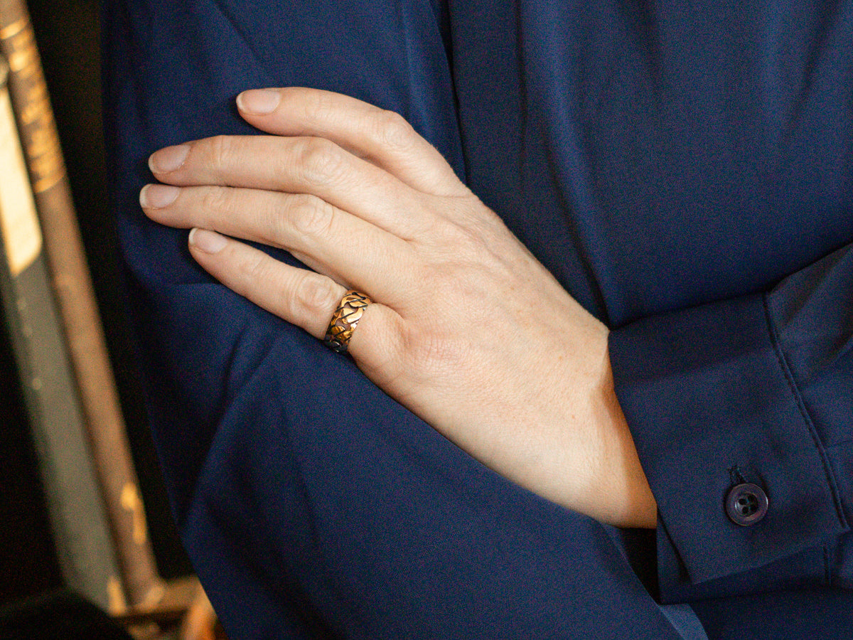 Polished Gold Curb Link Band