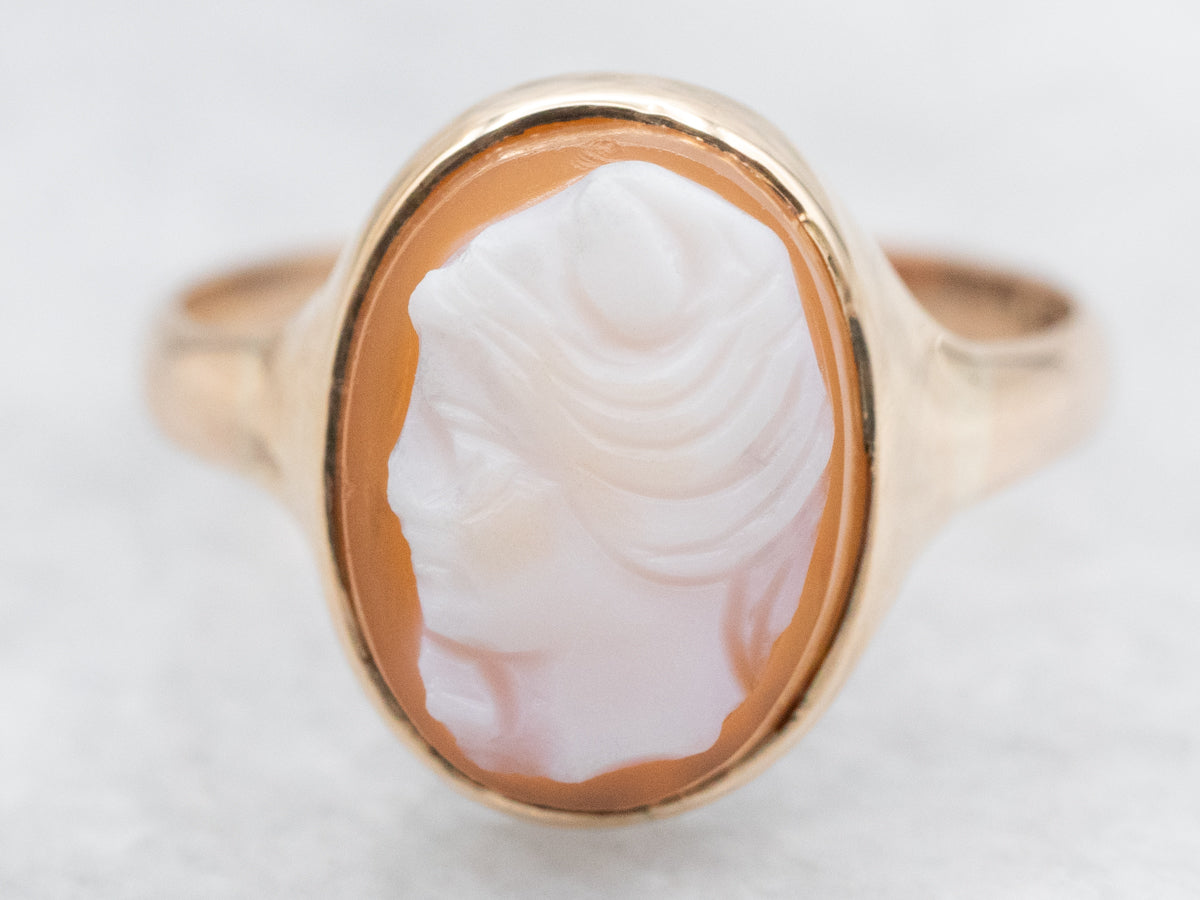 Oval Cut Cameo Solitaire Ring