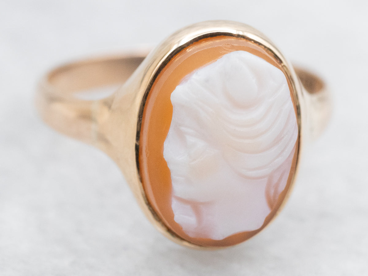 Oval Cut Cameo Solitaire Ring