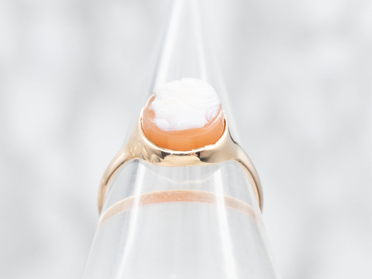 Oval Cut Cameo Solitaire Ring