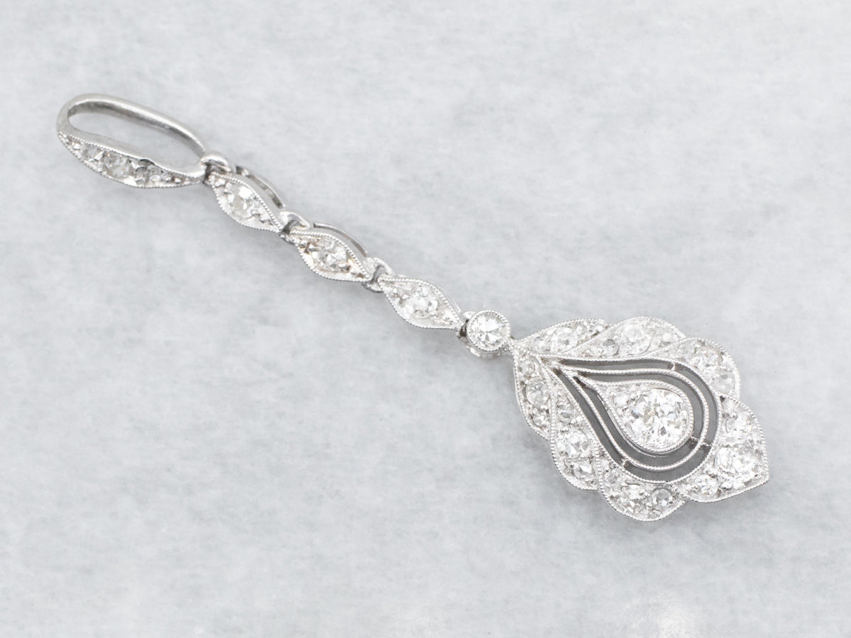 Platinum Diamond Drop Pendant