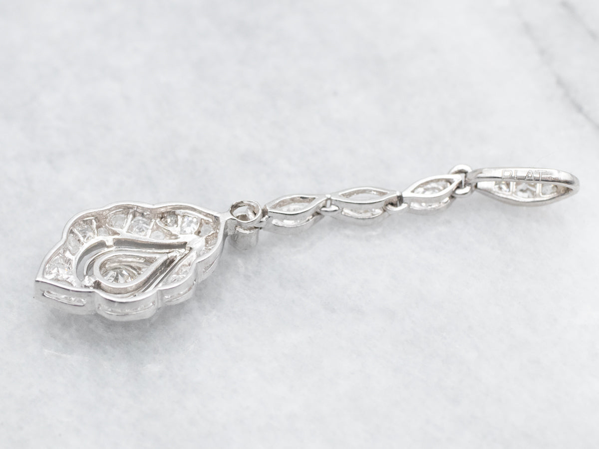 Platinum Diamond Drop Pendant