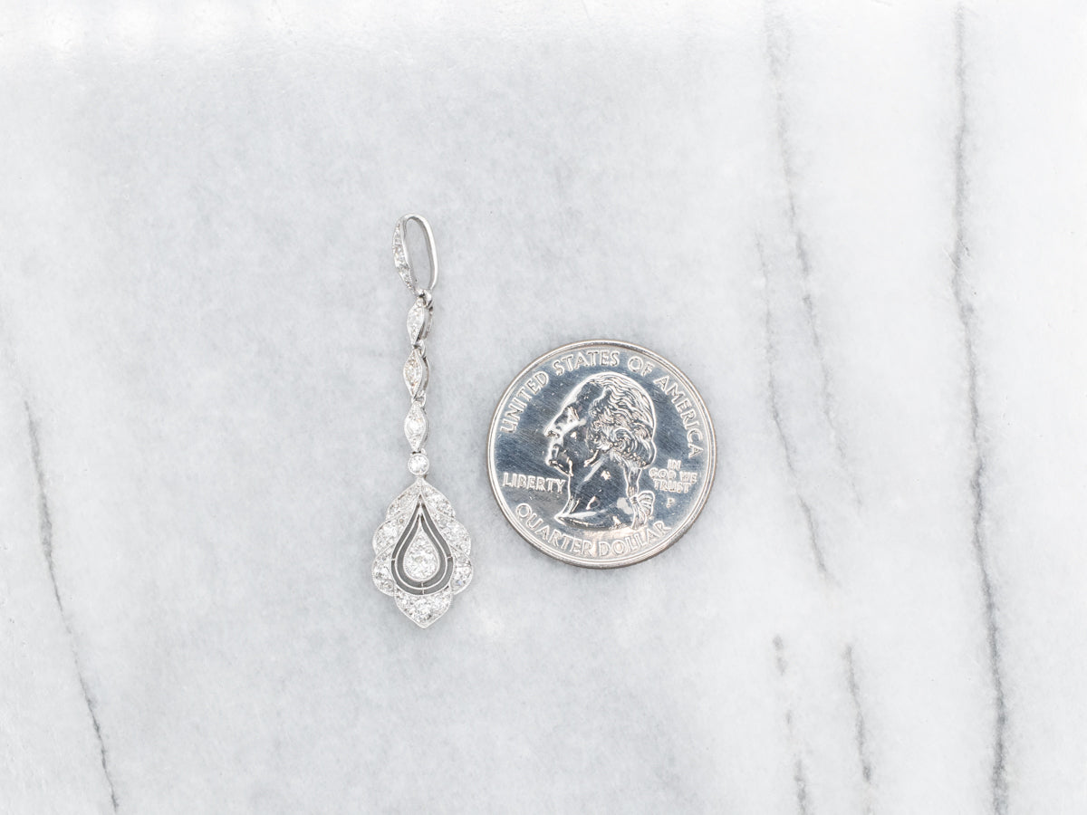 Platinum Diamond Drop Pendant